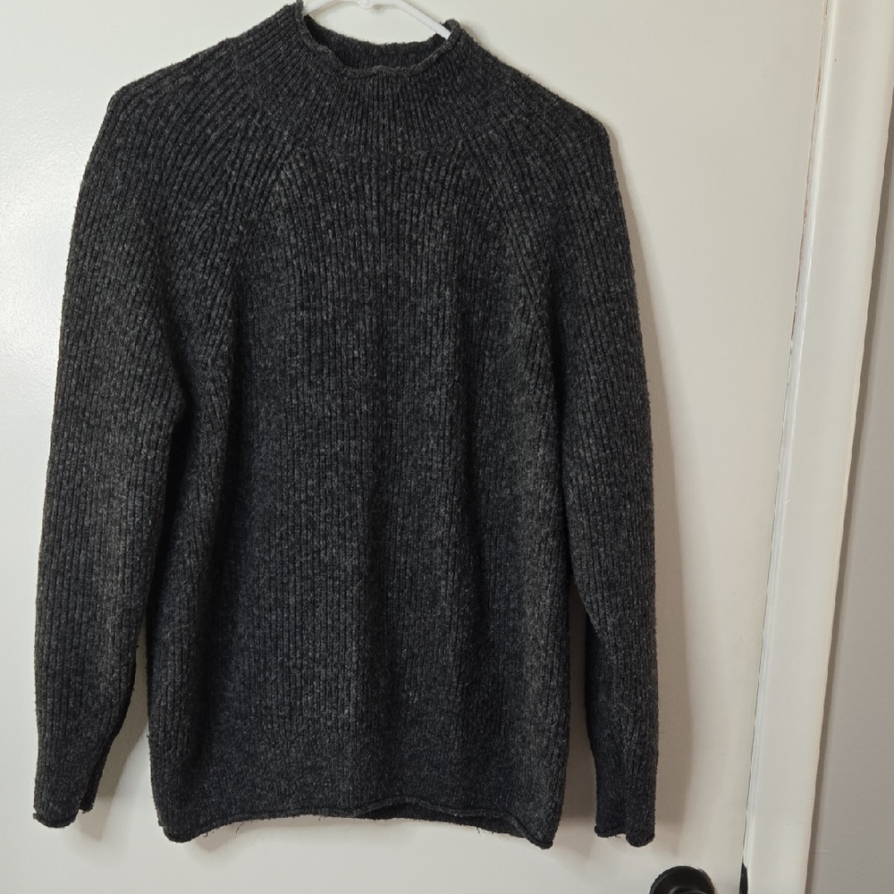 LOFT Women's Charcoal Turtleneck Sweater
